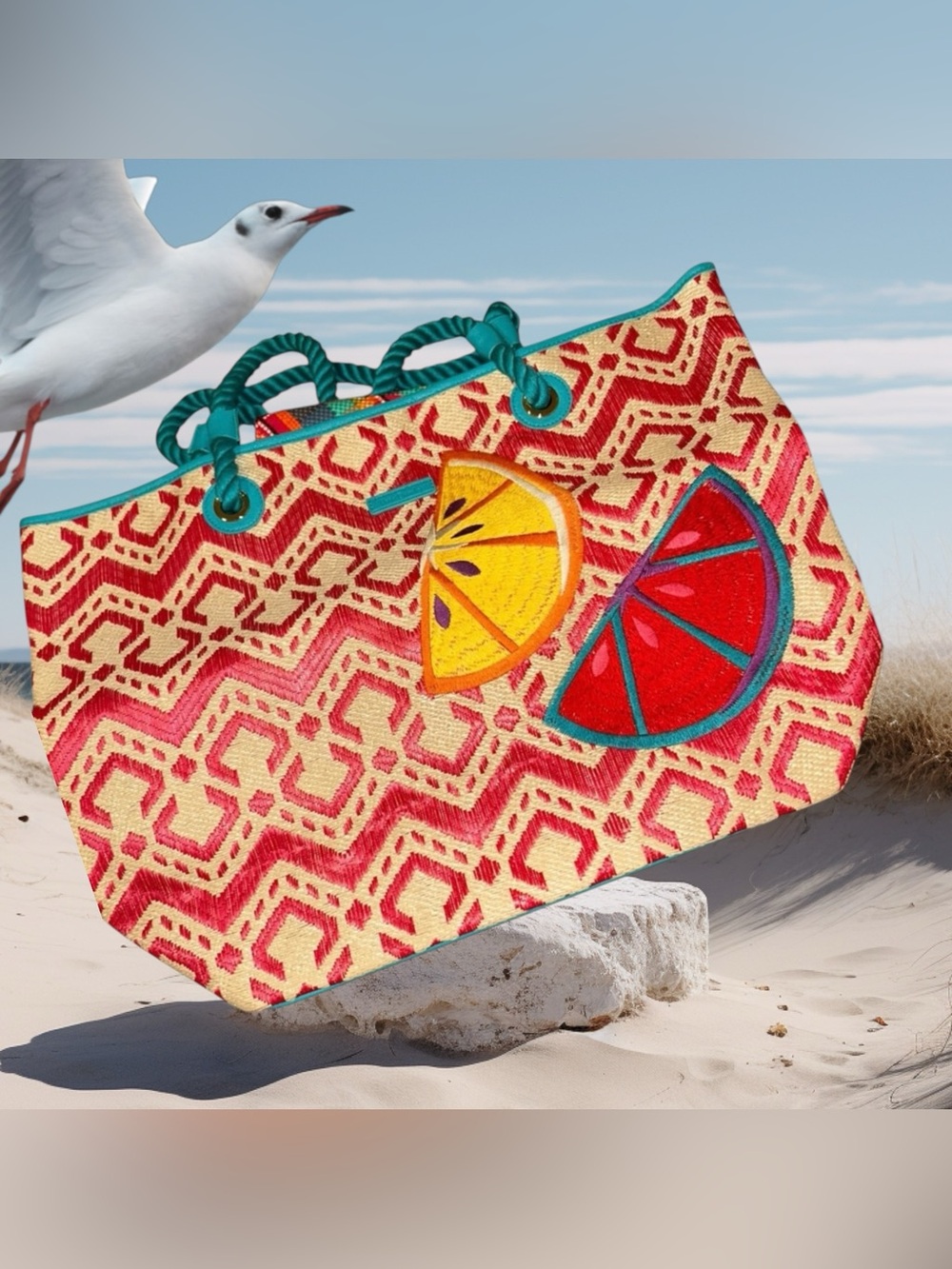 Vera Bradley Pink & Cream Citrus Patch Tote